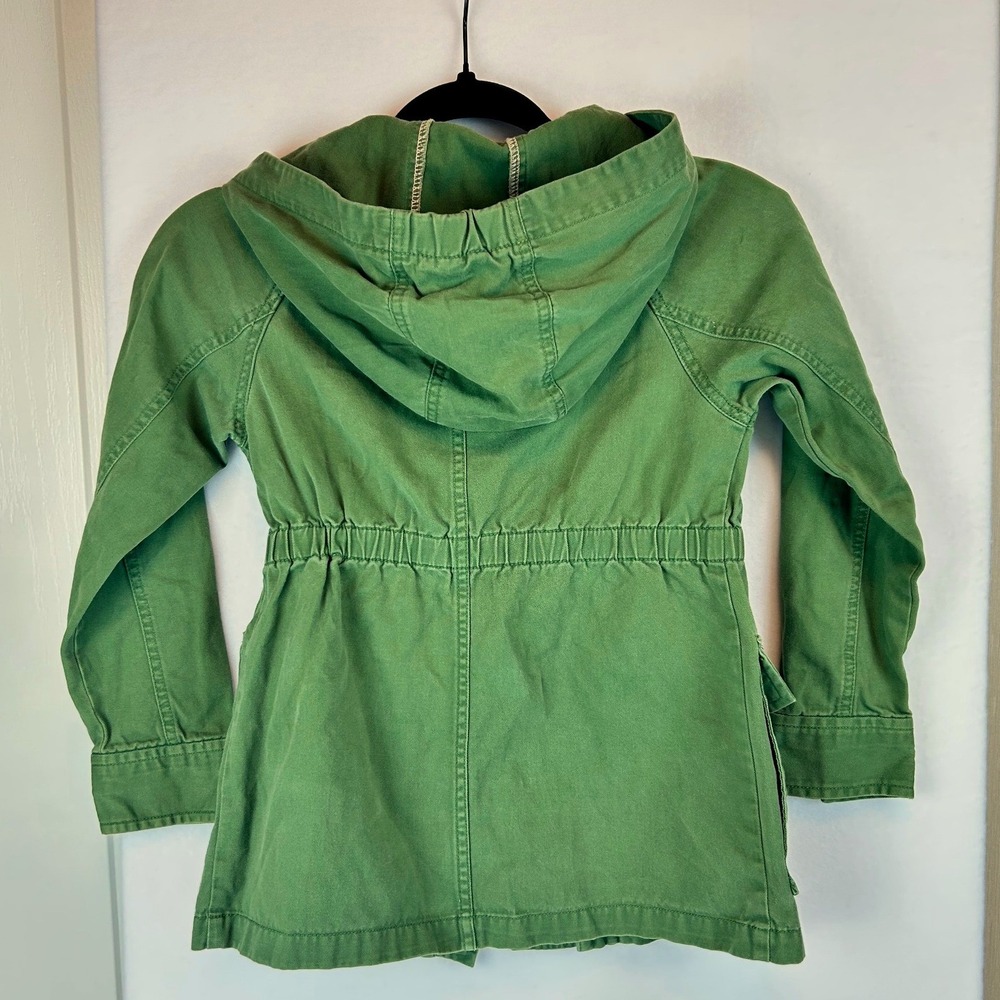 Gap Kids Olive Green Utility Field Jacket Hooded Cotton Twill Girls Size M 8-9Y - Picture 2 of 12